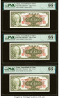 China Central Bank of China 5 Yuan 1945 (ND 1948) Pick 388 S/M#C302-2 Three Consecutive Examples PMG Gem Uncirculated 66 EPQ (3). HID09801242017 © 202...