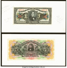 Costa Rica Group Lot of 4 Specimen. Costa Rica Banco Anglo-Costarricense 1 Colon 23.6.1917 Pick S121s Specimen Crisp Uncirculated, mounting and staple...