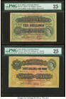 East Africa East African Currency Board, Nairobi 10; 20 Shillings 31.3.1953 Pick 34; 35 Two Examples PMG Very Fine 25 Net; Very Fine 25. Splits are no...