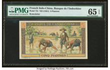 French Indochina Banque de l'Indo-Chine 5 Piastres ND (1951) Pick 75r Remainder PMG Gem Uncirculated 65 EPQ. HID09801242017 © 2022 Heritage Auctions |...