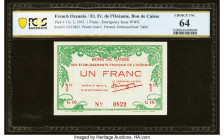 French Oceania Bons de Caisse 1 Franc 25.9.1943 Pick 11c PCGS Banknote Choice UNC 64. HID09801242017 © 2022 Heritage Auctions | All Rights Reserved
