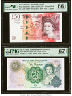 Great Britain Bank of England 50 Pounds 2010 (ND 2011) Pick 393a PMG Gem Uncirculated 66 EPQ; Isle Of Man Isle of Man Government 50 Pounds ND (1983) P...
