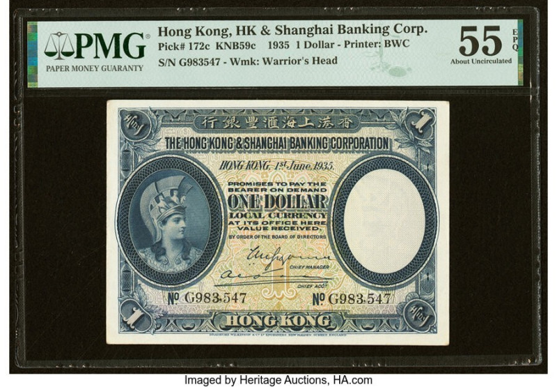 Hong Kong Hongkong & Shanghai Banking Corp. 1 Dollar 1.6.1935 Pick 172c KNB59c P...