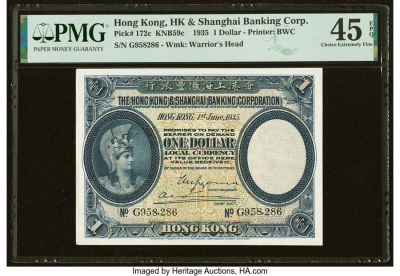 Hong Kong Hongkong & Shanghai Banking Corp. 1 Dollar 1.6.1935 Pick 172c KNB59c P...