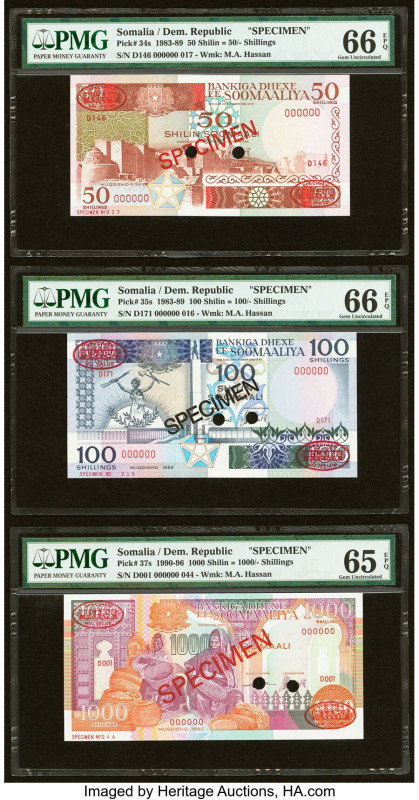 Somalia Central Bank of Somalia Group Lot of 3 Graded Examples. Somalia Central ...