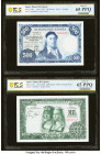 Spain Banco de Espana 500; 1000 Pesetas 22.7.1954; 29.11.1957 (1958) Pick 148a; 149a Two Examples PCGS Banknote Gem UNC 65 PPQ (2). HID09801242017 © 2...