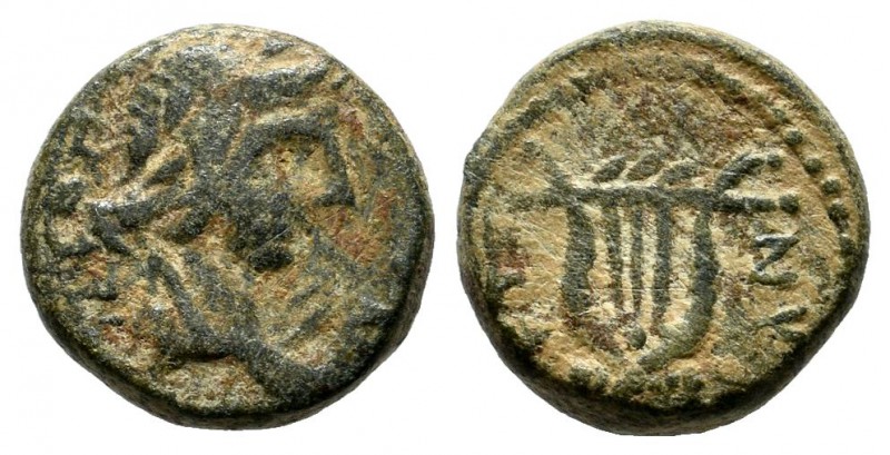 Aeolis, Myrina. Pseudo-autonomous, 2nd. century AD. AE (11mm, 1.77g). Laureate a...