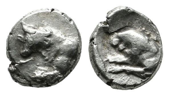 Asia Minor (Caria?), uncertain mint. Circa 6th-5th centuries BC. AR Hemiobol (6m...