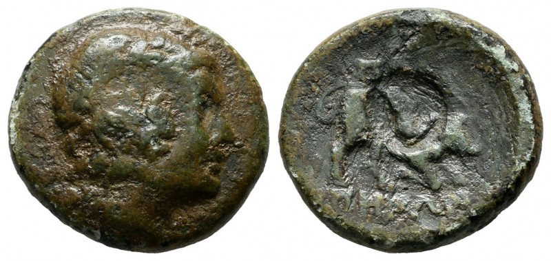 Caria, Alabanda. Circa 167-100 BC. AE (17mm, 5.05g). Laureate head of Apollo rig...