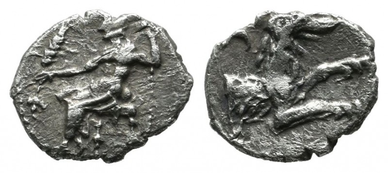 Cilicia, Laranda. Circa 324-323 BC. AR Obol (8mm, 0.44g). Baaltars seated left, ...