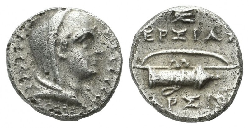 Ionia, Ephesos (as Arsinoeia). Circa 290-281 BC. AR Diobol (11mm, 1.39g). Erxias...