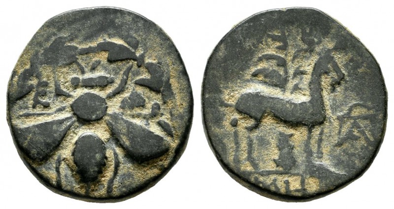 Ionia, Ephesos, Circa 202-133 BC. Apollonios, magistrate. AE (16mm, 3.59g). Ε - ...