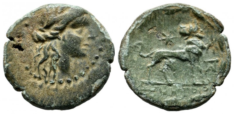 Ionia, Miletos. 4th-3rd. centuries BC. AE (20mm, 4.11g). Uncertain magistrate. L...