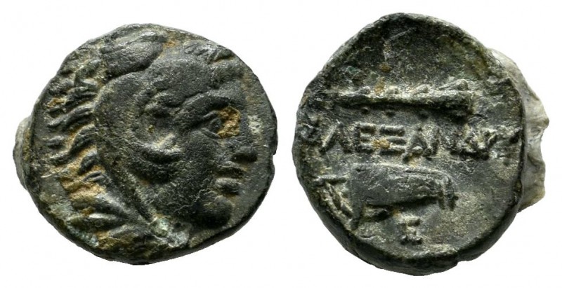 Kings of Macedon. Alexander III "the Great" (336-323 BC). AE (10mm, 1.02g). Unce...
