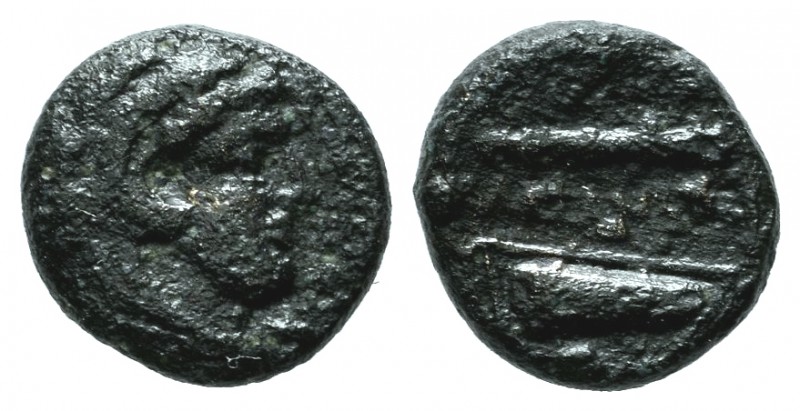 Kings of Macedon. Alexander III "the Great" 336-323 BC. AE 1/4 Unit (10mm, 1.11g...