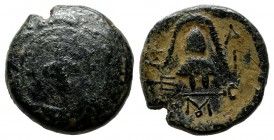 Kings of Macedon. Alexander III "the Great" 336-323 BC. AE half-unit (15mm, 3.70g). Uncertain Macedonian mint, struck 323-310 BC. (Amphipolis?). Maced...
