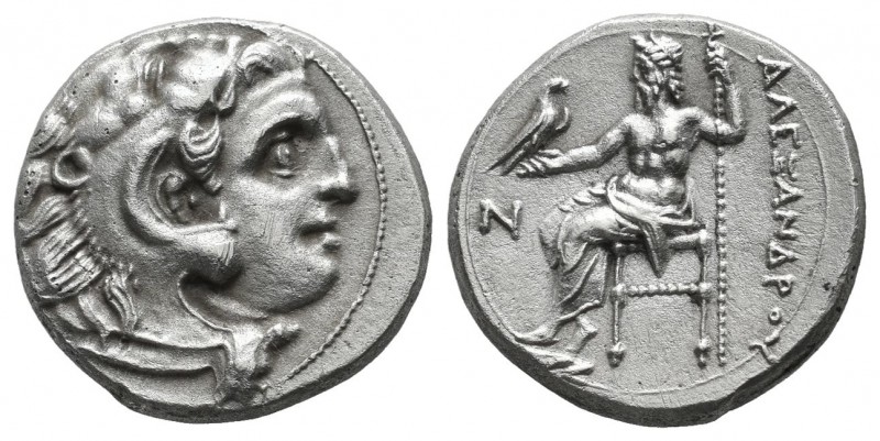 Kings of Macedon. Alexander III "the Great" 336-323 BC. AR Drachm (16mm, 4.23g)....