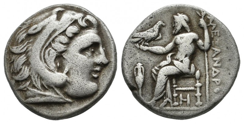 Kings of Macedon. Alexander III "the Great" AR Drachm (17mm, 4.17g). Lampsakos, ...