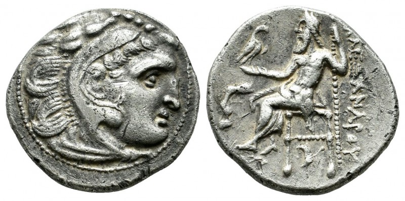 Kings of Macedon. Alexander III "the Great" AR Drachm (18mm, 4.33g). Uncertain m...