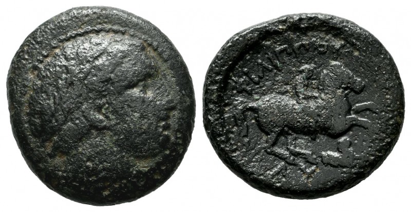 Kings of Thrace. Lysimachos, 306-281 BC. AE (18mm, 5.03g). In the name and types...