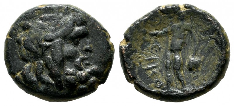 Lycaonia, Eikonion. 1st century BC. AE (15mm, 3.94g). Laureate head of Zeus righ...