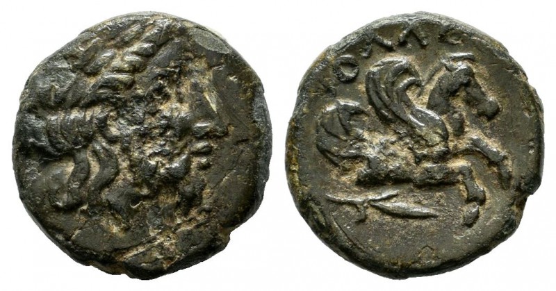 Mysia, Iolla. 4th century BC. AE (12mm, 1.67g). IOΛΛE[ΩN], Laureate head of Zeus...