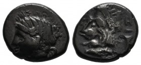 Mysia, Kyzikos. Circa 390-341/0 BC. AR Drachm (13mm, 3.08g). Wreathed head of Kore Soteira left, hair in sphendone covered with veil / Head of lion le...