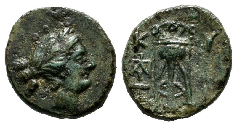 Mysia, Kyzikos. Circa 3rd century BC. AE (13mm, 1.48g). Head of Kore Soteira rig...