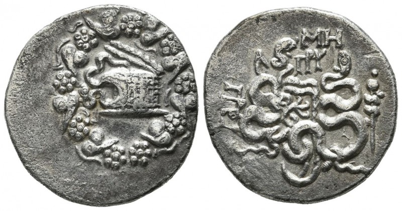 Mysia, Pergamon. Circa 166-67 BC. AR Cistophoric Tetradrachm (26mm, 12.11g). Str...