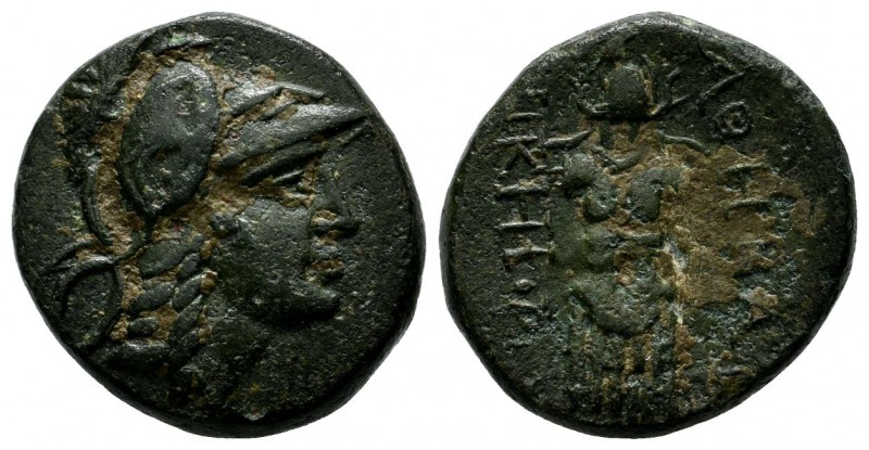 Mysia, Pergamon. Circa 200-133 BC. AE (19mm, 6.39g). Head of Athena right wearin...