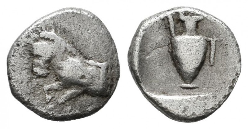 Mysia, Proconnesus. Circa 400-280 BC. AR Obol (9mm, 0.55g). Forepart of horse le...