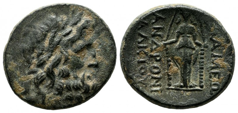 Phrygia, Apameia. Circa 100-50 BC. AE (20mm, 6.53g). Andron- and Alkio-, magistr...