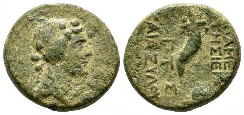 Seleucis and Pieria, Apameia. Circa 1st century BC. AE (21mm, 8.55g). Head of Di...