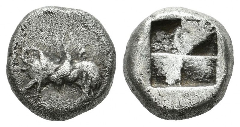 Thraco-Macedonian Region, Uncertain. Circa 500-480 BC. AR Triobol(?) (10mm, 1.90...