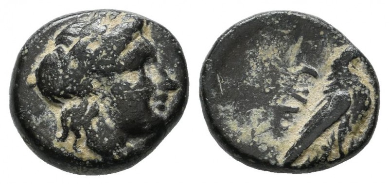 Troas, Abydos. 4th century BC. AE (9mm, 1.49g). Laureate head of Apollo right / ...
