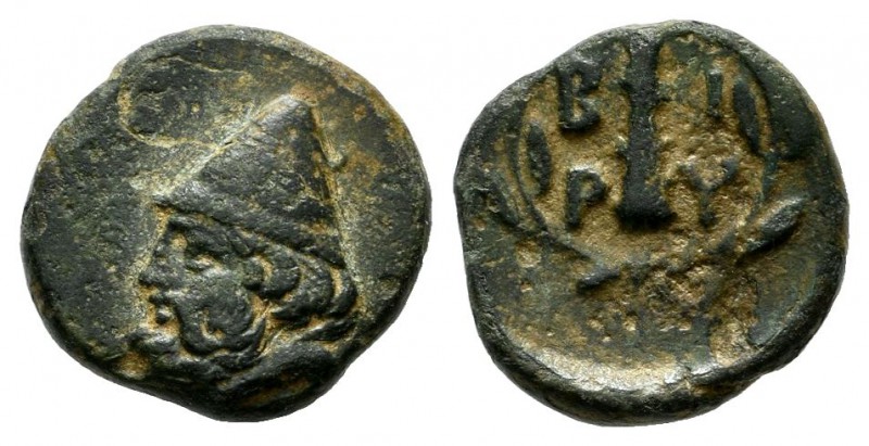 Troas, Birytis. Circa 300 BC. AE (10mm, 1.06g). Head of Kabeiros left wearing pi...