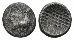Troas, Dardanos. Circa late 6th-early 5th centuries BC. AR Obol (8mm, 0.57g). Cock standing right / Incuse with crosshatch design.