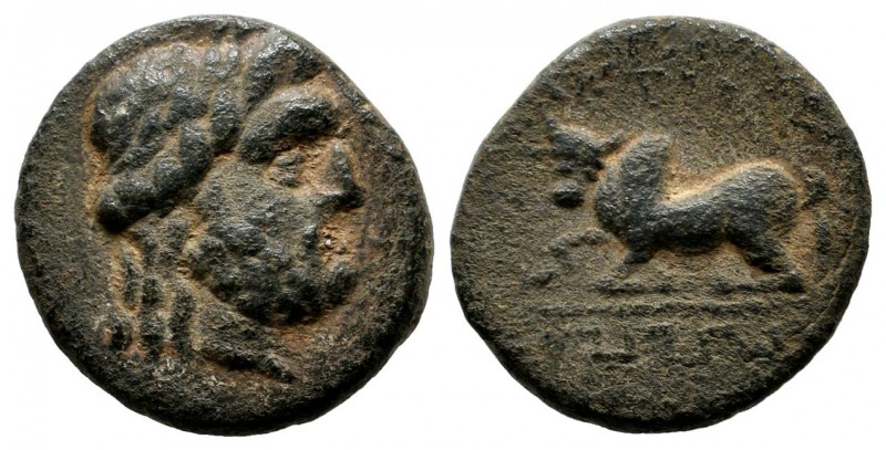 Caria, Antioch ad Maeandrum. Civic issue, 168-100 BC. AE (16mm, 3.67g). Laureate...