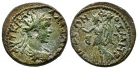 Cilicia, Anazarbus. Severus Alexander, AD.222-235. AE (20mm, 7.86g). AYT K M A CE AΛEΞANΔΡOC, Radiate, draped, and cuirassed bust right, seen from beh...