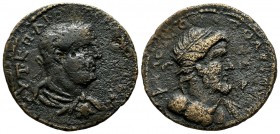 Cilicia, Flaviopolis-Flavias. Valerian I. AD.253-260. AE (28mm, 10.46g). Dated CY 181 (AD 253/4). Laureate, draped, and cuirassed bust of Valerian rig...
