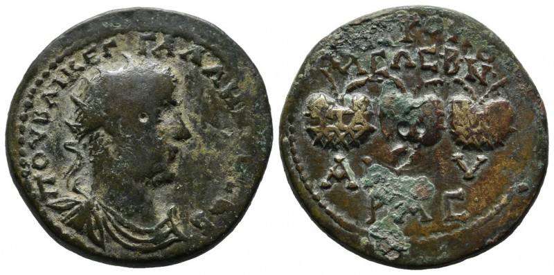 Galatia, Ankyra. Gallienus, AD.253-268. AE (29mm, 12.03g). Actian Pythian Games ...
