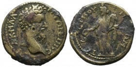 Galatia, Pessinus. Marcus Aurelius, AD.161-180. AE (30mm, 17.60g). Α•Κ•Μ•Α ΑΝΤΩΝΕΙΝοС, bare head of Marcus Aurelius, right. / ΠƐССΙΝοΥ-Ν-ΤΙΩΝ, Homonoi...