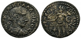 Ionia, Smyrna. Gallienus, AD.253-268. AE (23mm, 5.37g). M. Aur. Philetos Sexstos, magistrate. AVT K ΠO ΛIKIN ΓAΛΛIHNOC. Laureate, draped and cuirassed...
