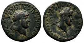 Lycaonia, Eiconium. Nero, AD 54-68. AE (20mm, 4.71g). NEPWN KAICAP CEBACTOC, laureate head right / KΛAYΔEIKONIEWN, head of Perseus right, with harpa. ...