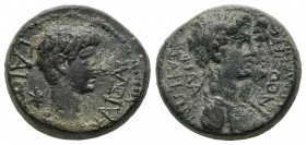Lydia, Philadelphia. Caligula, 37-41 AD. AE (16mm, 5.04g). Melanthos, magistrate. ΓAIOΣ KAIΣAP, Bare head right, star behind. / ΦIΛAΔEΛΦEΩN / MEΛANΘOΣ...
