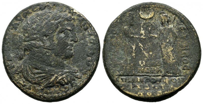 Lydia, Sardes. Caracalla, AD.198-217. AE (33mm, 22.49g). Homonoia with Ephesos, ...