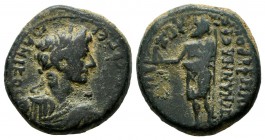 Phrygia, Aezanis. Caligula, AD.37-41. AE (18mm, 5.14g). Nannas and Stephanophoros, magsitrates. Γ KIAC CEB ΓΕΡΜΑΝΙΚΟC. Laureate, draped and cuirassed ...