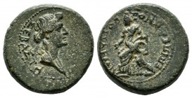 Phrygia, Cotiaeum. c.2nd - 3th.century AD. AE (17mm, 4.52g). […] ΣEBAΣTH, Draped bust right. / EΠI Π ΓΛ […] / KOTIAEΩN, Cybele seated left with lion a...