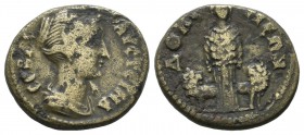 Phrygia, Dokimeion. Faustina Jr., wife of Marcus Aurelius. Augusta, 147-175 AD. AE (17mm, 3.62g). ΦΑVСΤƐΙΝΑ СƐΒΑС, draped bust of Faustina II, right. ...