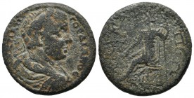 Phrygia, Eucarpeia. Gordian III. AD.238-244. AE (27mm, 11.17g). AY K M AN ΓOΡΔIANOC, laureate, draped, cuirassed bust right / EYKAΡΠEΩN, Tyche seated ...